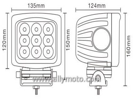 90W Cree LED Driving Light Work Light 1038